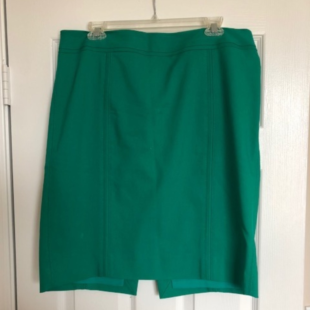 WHBM - 14 - Green Knee Length Skirt